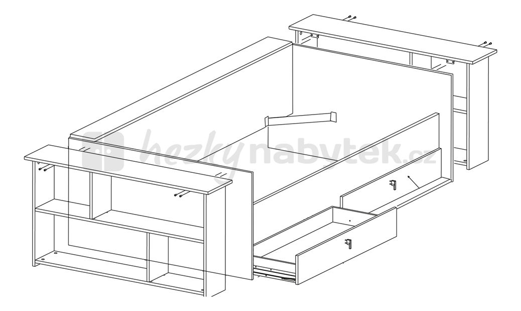 Jednolůžková postel 90 cm Vety