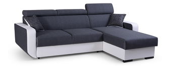 Rohová sedačka Istar (tmavě šedá + bílá) (P)