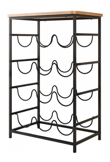 Stojan na víno Letra (černá + akácie)