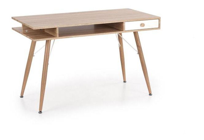 Psací stolek Bernie (světle dřevo + bílá)