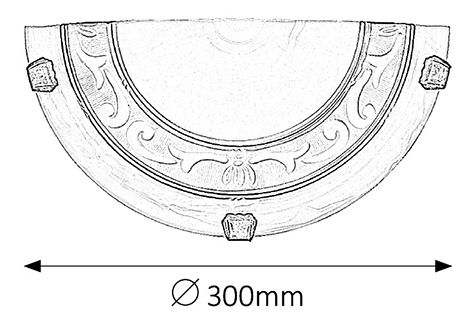 Nástěnné svítidlo Laretta 3712 (rýžové kamenné sklo + bronzové úchytky)