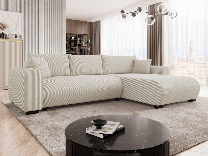 Rohová sedací souprava Desencadena (vanilková)