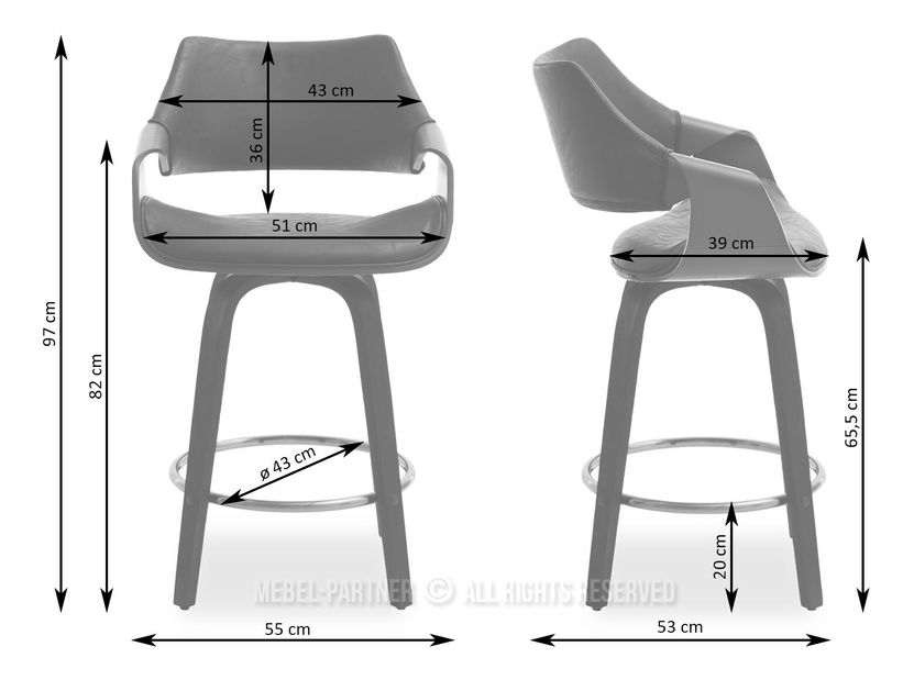 Barová židle Rolenzono H65 (černá)