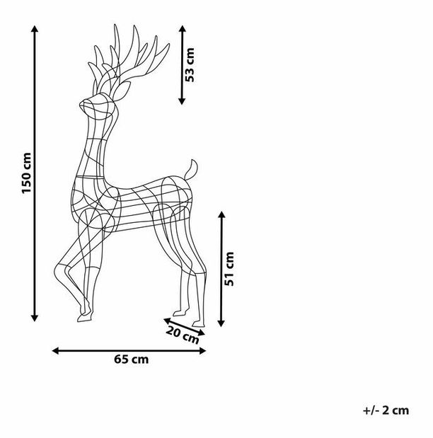 Venkovní dekorace sob Hale (stříbrná) (s osvětlením)