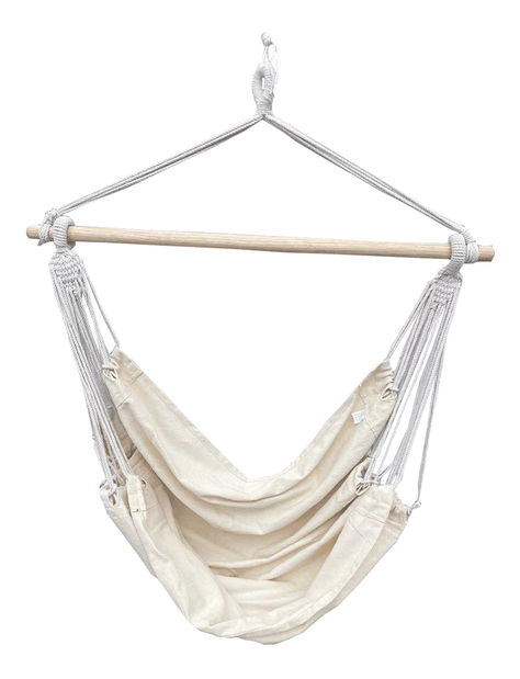 Závěsné houpací křeslo Gilda (bílá + béžová)