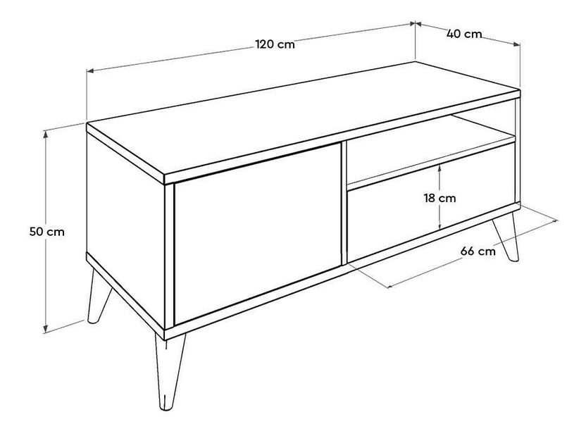 TV stolek/skříňka Thea (ořech světlý)