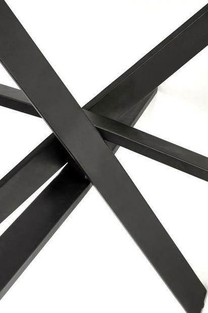 Jídelní stůl Edgaro 2 (bílý mramor + černá) (pro 4 osoby)