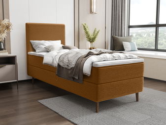 Jednolůžková postel 90 cm Napoli Comfort (karamelová) (s roštem, s úl. prostorem)