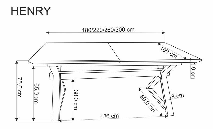 Jídelní stůl Hillary (béžovobílý mramor + černá) (pro 8 a více osob)