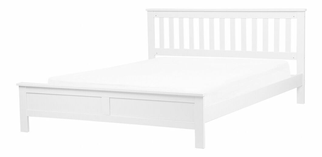 Manželská postel 160 cm MAYA (s roštem) (bílá)