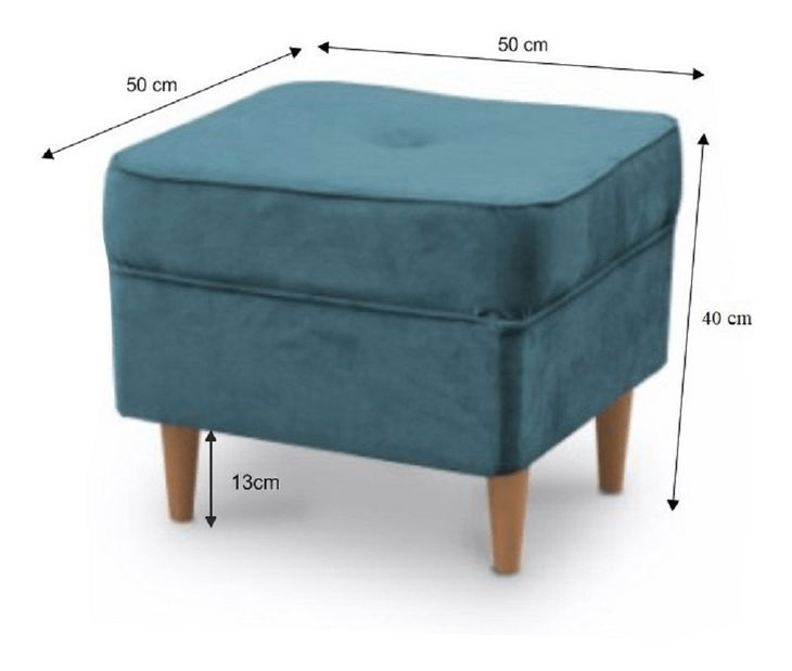 Taburet Rufino (petrolejová + buk)