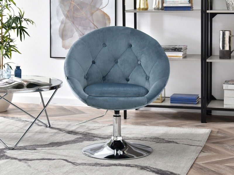 Křeslo Lush 3 (modrá + chromová)