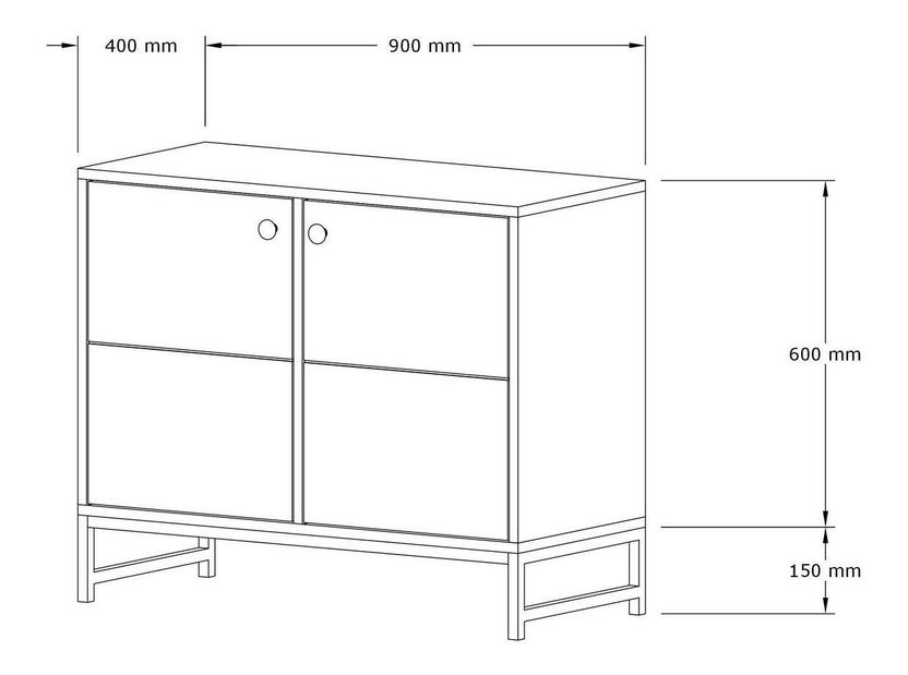 Skříňka Sunalo 2 (dub safírový + černá)