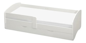 Jednolůžková postel 90 cm Carecen (bílá) (s roštem) (s úl. prostorem)