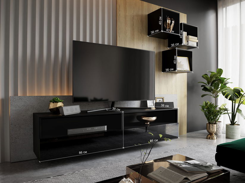 Obývací stěna Berny 25 (bílá + bílý lesk)