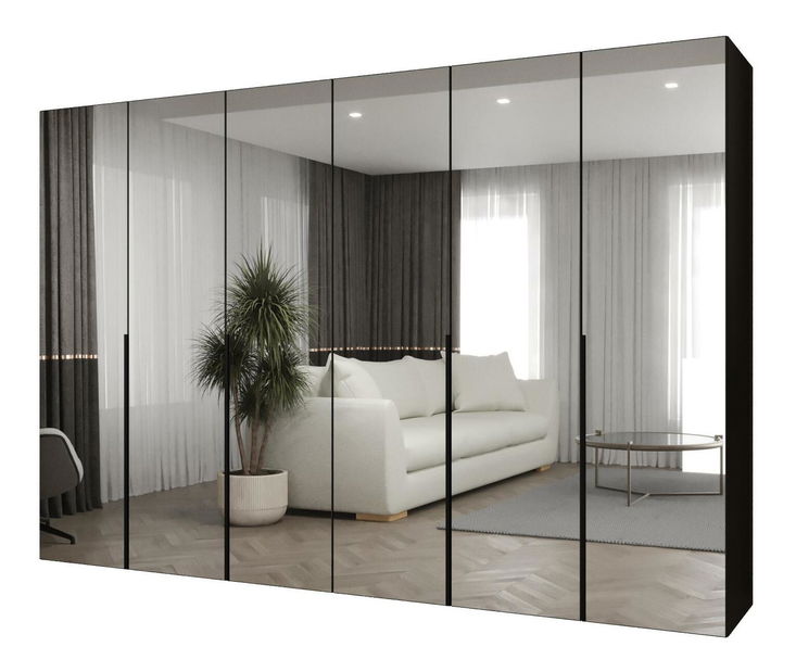 Šatní skříň 300 cm Alice 3 (černá + černá)