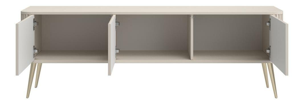 TV skříňka/stolek Oglio O5 (šedobéžová + zlatá)