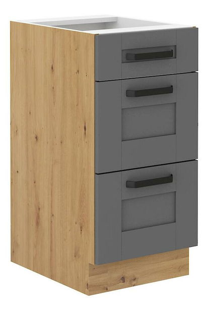 Horní kuchyňská skříňka Lucid 40 D 3s BB (korpus: dub artisan + front: mdf dustgrey)