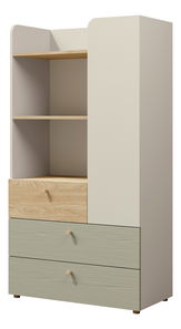 Regál Yoda 6 (světlobéžová + dub olejovaný + eukalyptus)