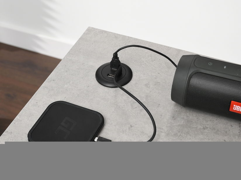 PC stolek Osto 120 (beton + bílá)