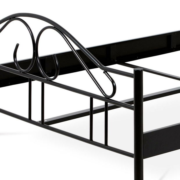 Kovová postel 140x200 Baste (lesk černý)