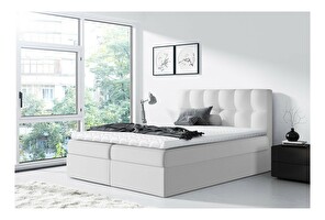 Boxspring postel Maddox (160x200) (ekokůže Soft 017 (bílá))