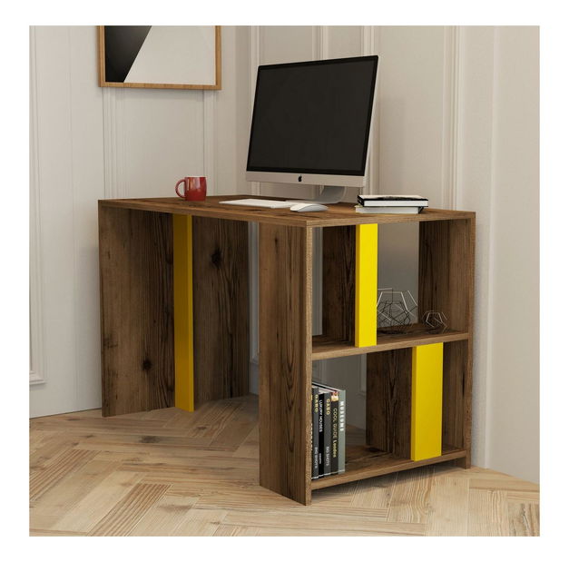 PC stolek Limba (ořech + žlutá)