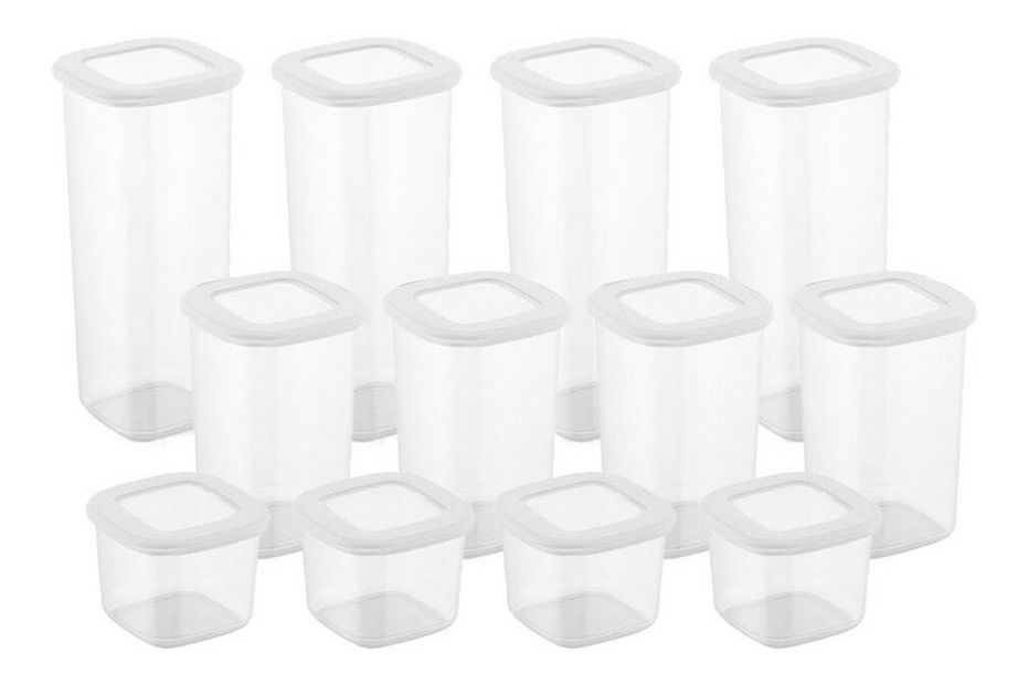 Sada úložných dóz na potraviny (12 ks.) Benda 12 (bílá)