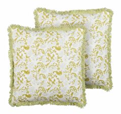 Sada 2 ozdobných polštářů 45 x 45 cm Filix (zelená)