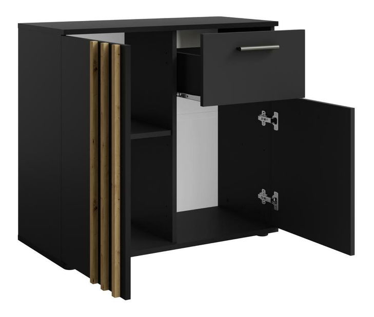 Komoda Tullin 4 (černá + dub artisan)