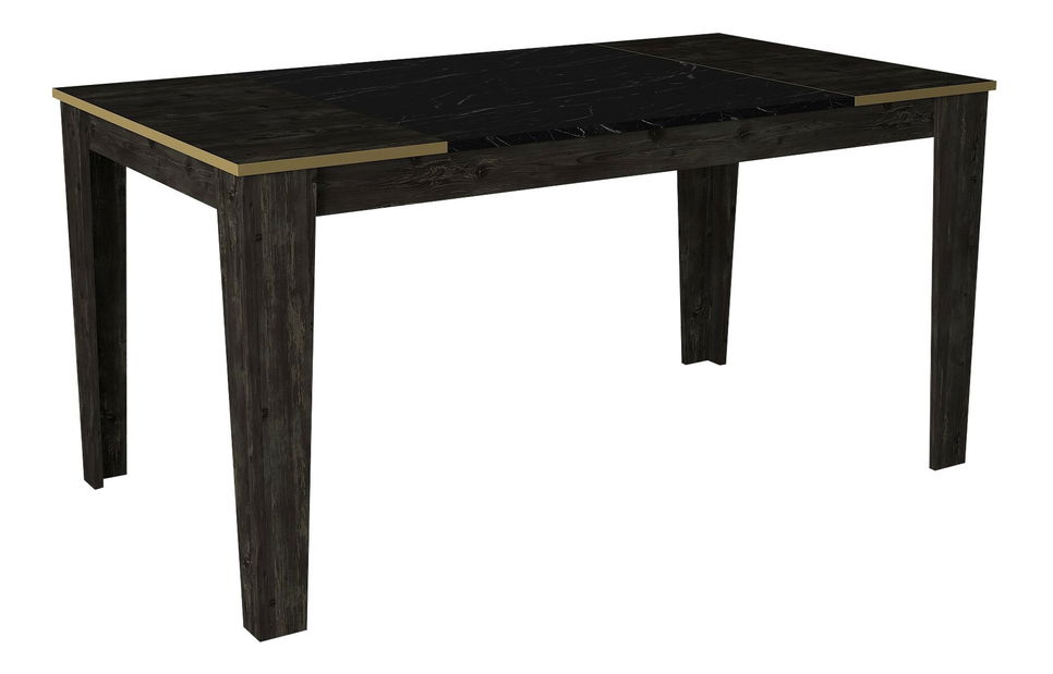 Jídelní stůl (pro 6 osob) Verdon (Černá + Zlatá)