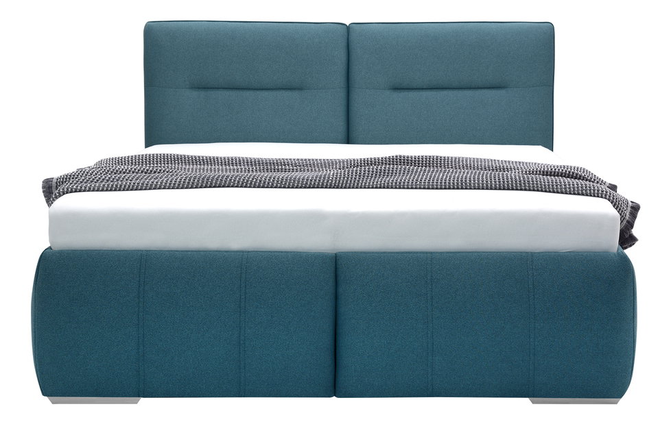 Manželská postel 180 cm Isuna (modrá) (s roštem) (s úl. prostorem)