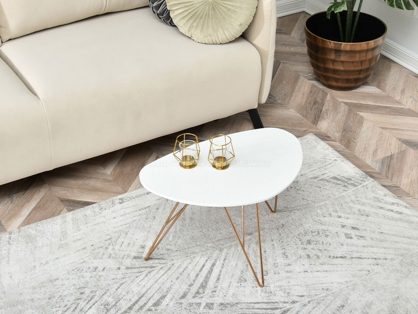 Konferenční stolek Rave S (bílá + měděná)