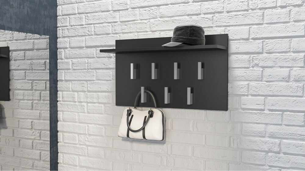 Věšákový panel Fortalecio 1 (černá matná)