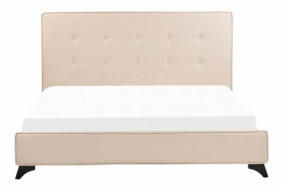 Manželská postel 160 cm AMBRE (s roštem) (béžová)