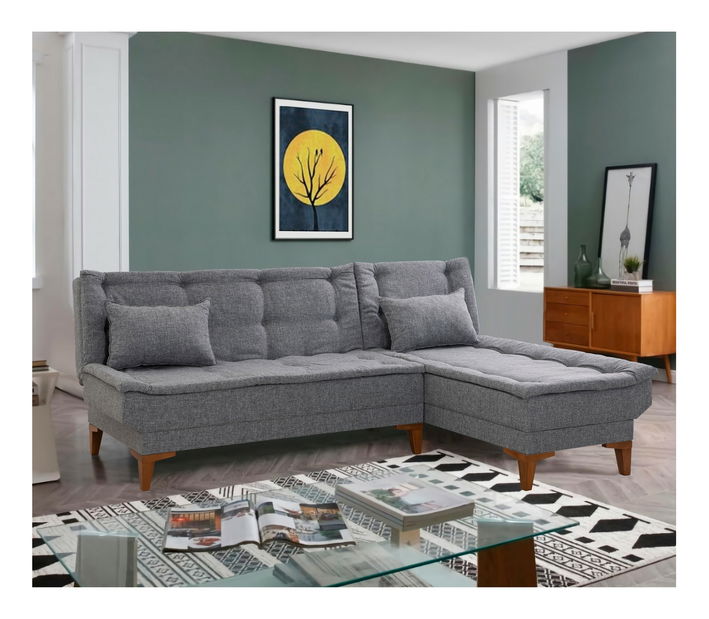 Rohová sedačka Santic (Tmavá šedá)