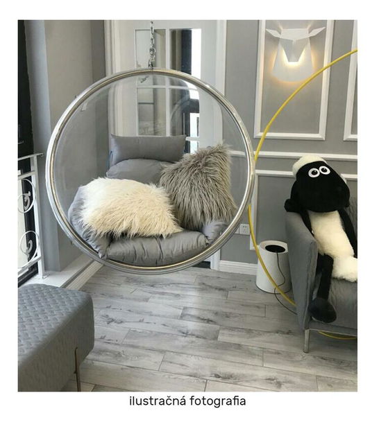 Závěsné houpací křeslo Belgica 1 (transparentní + zlatá + šedá)