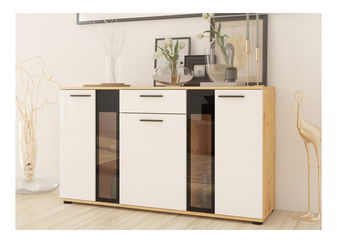 Vitrína Saul (dub sonoma) (bez osvětlení) *bazar