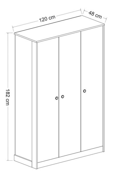 Šatní skříň Live (antracit + bílá)