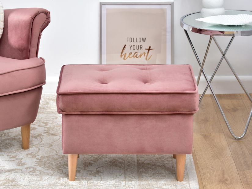 Taburetka Muriera (pudrová + buk)