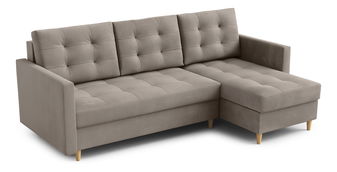 Rohová sedací souprava Divas (P) (tmavobéžová)