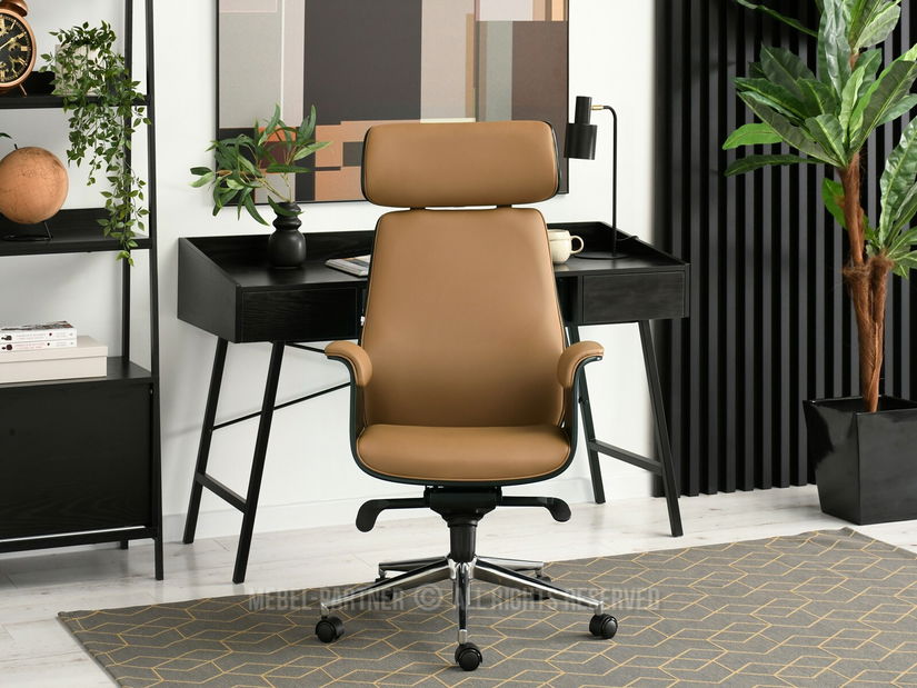 Křeslo Lionel (karamelová + chromová)