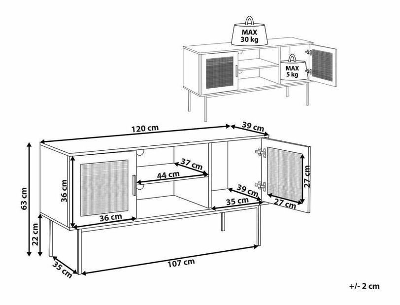 TV stolek Pauline (světlé dřevo)