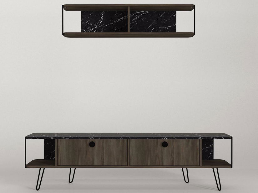 Obývací stěna Pokave (mramor + hnědá)