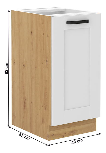 Spodní skříňka Lesana 2 (bílá + dub artisan) 40D 1F BB 