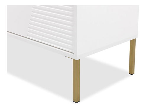 Noční stolek Meretoza 02 (bílá + zlatá)