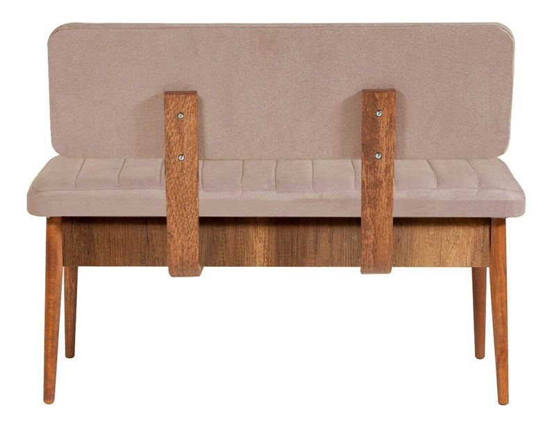 Rozkládací jídelní stůl se 2 židlemi a 2 lavicemi Vlasta (ořech + béžová)