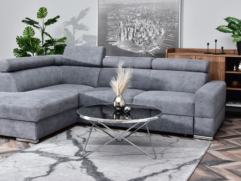 Konferenční stolek Armin Xl (černý mramor + chromová)