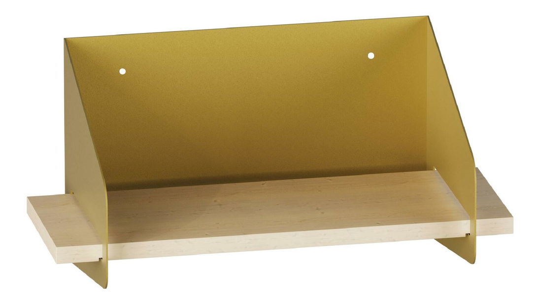 Nástěnná police Media (zlatá)