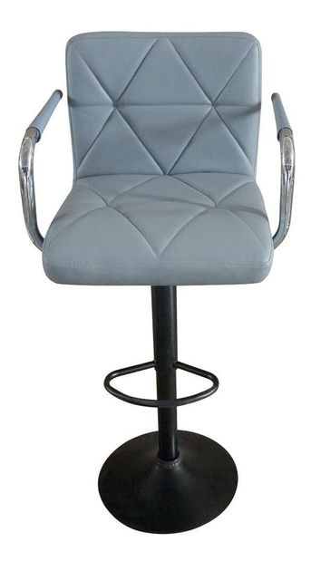 Barová židle Fibie (ekokůže šedá + černá)